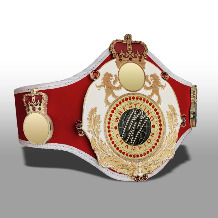 QUEENSBURY PRO LEATHER WRESTLING CHAMPIONSHIP BELT - QUEEN/W/G/WRESTGEM - 10+ COLOURS